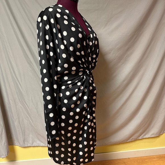 Nasty Gal Black and White Polka Dot Midi Dress - Picture 4 of 9